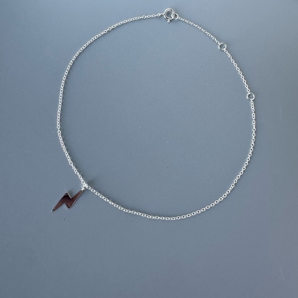 Sterling Silver Lightning Bolt Anklet - Picture 8 of 8